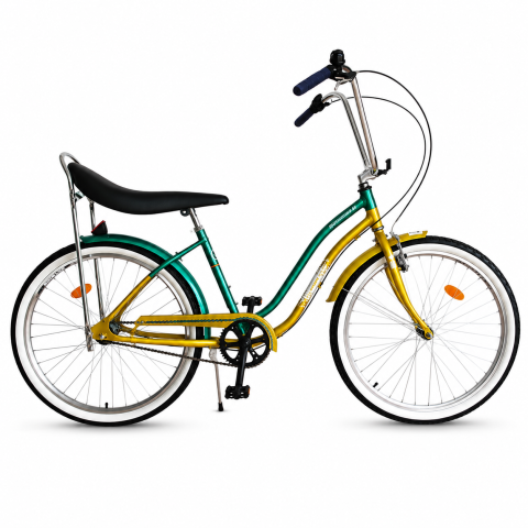 Scutere, ATV si Biciclete - Bicicleta Oras Pegas Strada 2 - 26 inch, M, Auriu/Verde