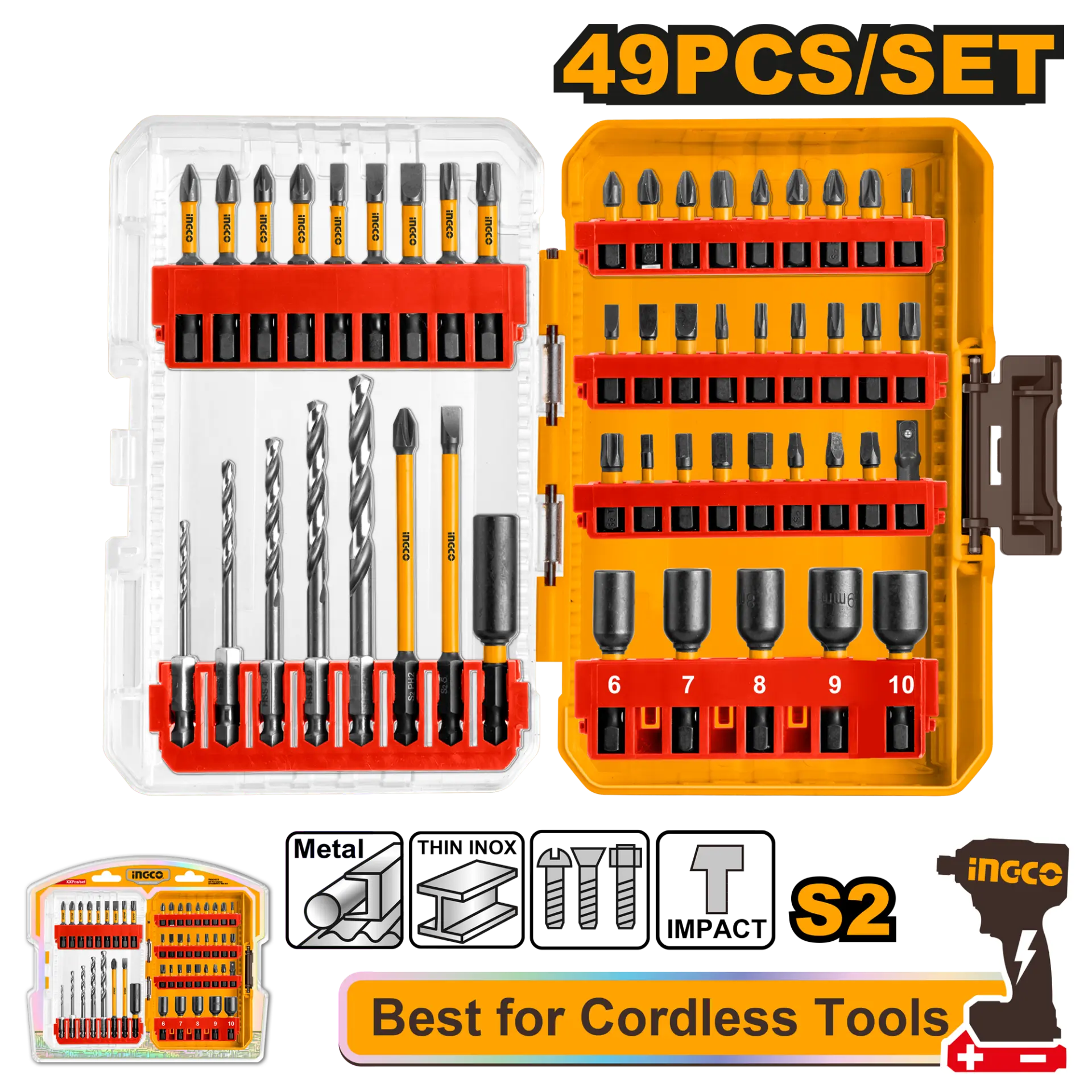 Accesorii scule electrice - Bits Impact Set 49 buc
