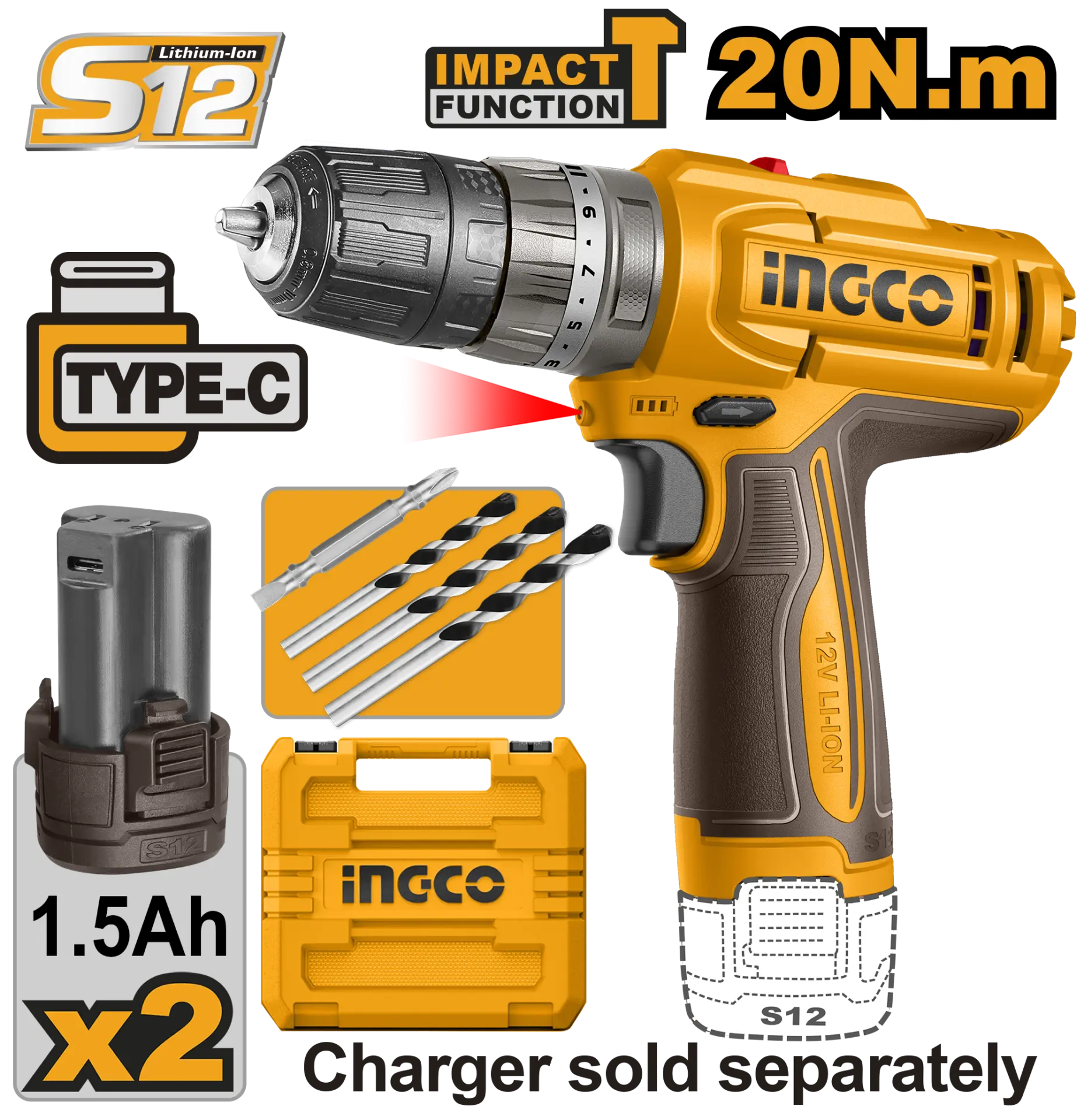 Masini de gaurit si insurubat - Bormasina 12V 20Nm cu Impact