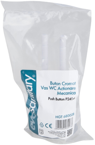 Accesorii vase de toaleta - Buton Cromat Vas WC - Actionare Pneumatica