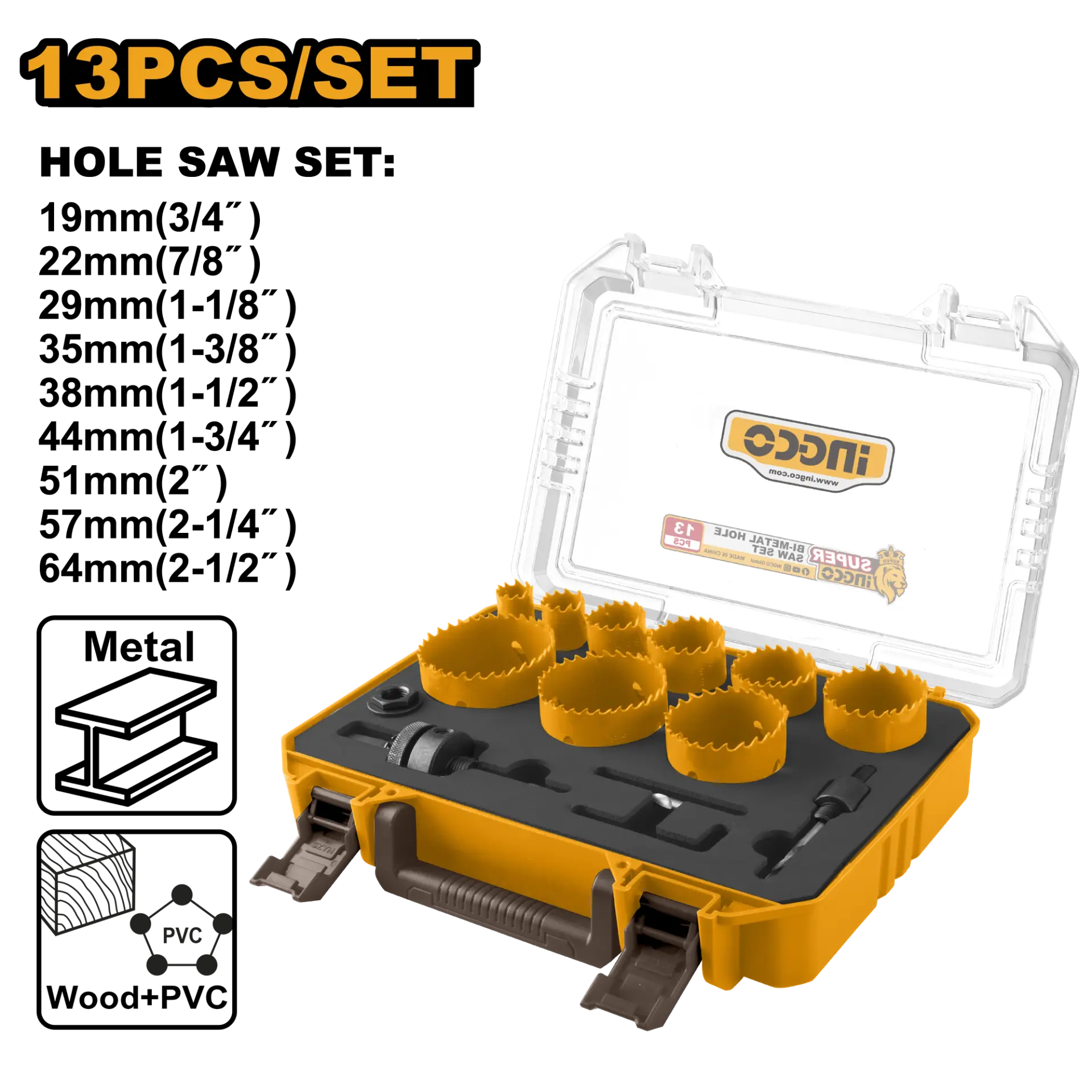 Accesorii scule si unelte electrice - Carote de Metal Set 13buc