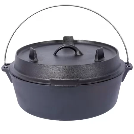 Ceaune - Ceaun din tuci/fontă natur 2 in 1, cu capac 15.7 Litri| Dutch Oven