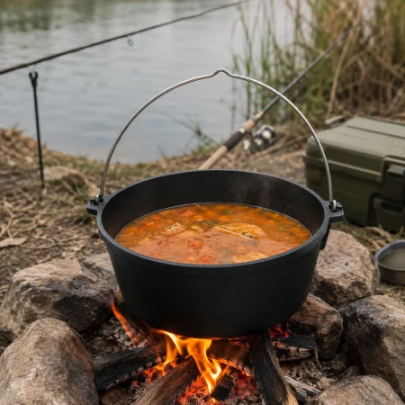 Ceaun din tuci/fontă natur 2 in 1, cu capac 15.7 Litri| Dutch Oven [1]