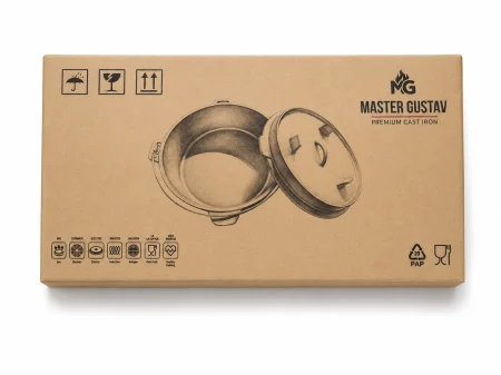Ceaun din tuci/fontă natur 2 in 1, cu capac 15.7 Litri| Dutch Oven [5]