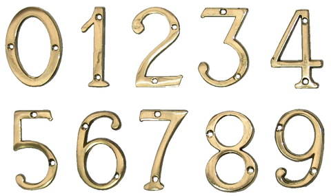 Accesorii pentru usi - Cifra Alama - Inaltime 50 mm Latime 35 mm