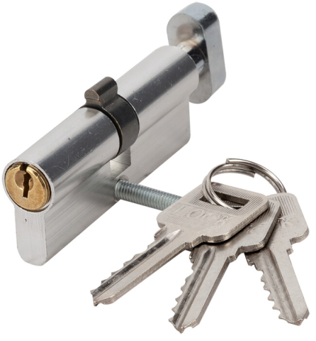 Butuci & cilindri usa - Cilindru 3 Chei - Culoare Argintiu Tip Centrat