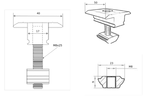 Clema Intermediara Aluminiu Fixare Panou Fotovoltaic [2]