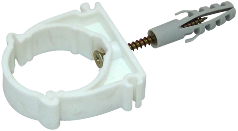 Clema Plastic cu Capac Fixare Tevi cu Diblu si Holzsurub [1]