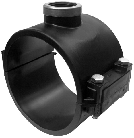 Elemente de Instalatii PEHD - Colier Bransare cu Bucsa Metalica pt Teava PEHD si PVC Tip Italia - Diametru 1 125 mm Diametru 2 1 inch