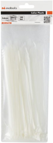 Colier Plastic Alb EvoTools - Cantitate 100 [1]