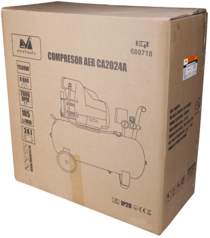 Compresor Aer CA2024A EvoTools - Putere 1500 W Volum 24 l Presiune 8 bari [1]