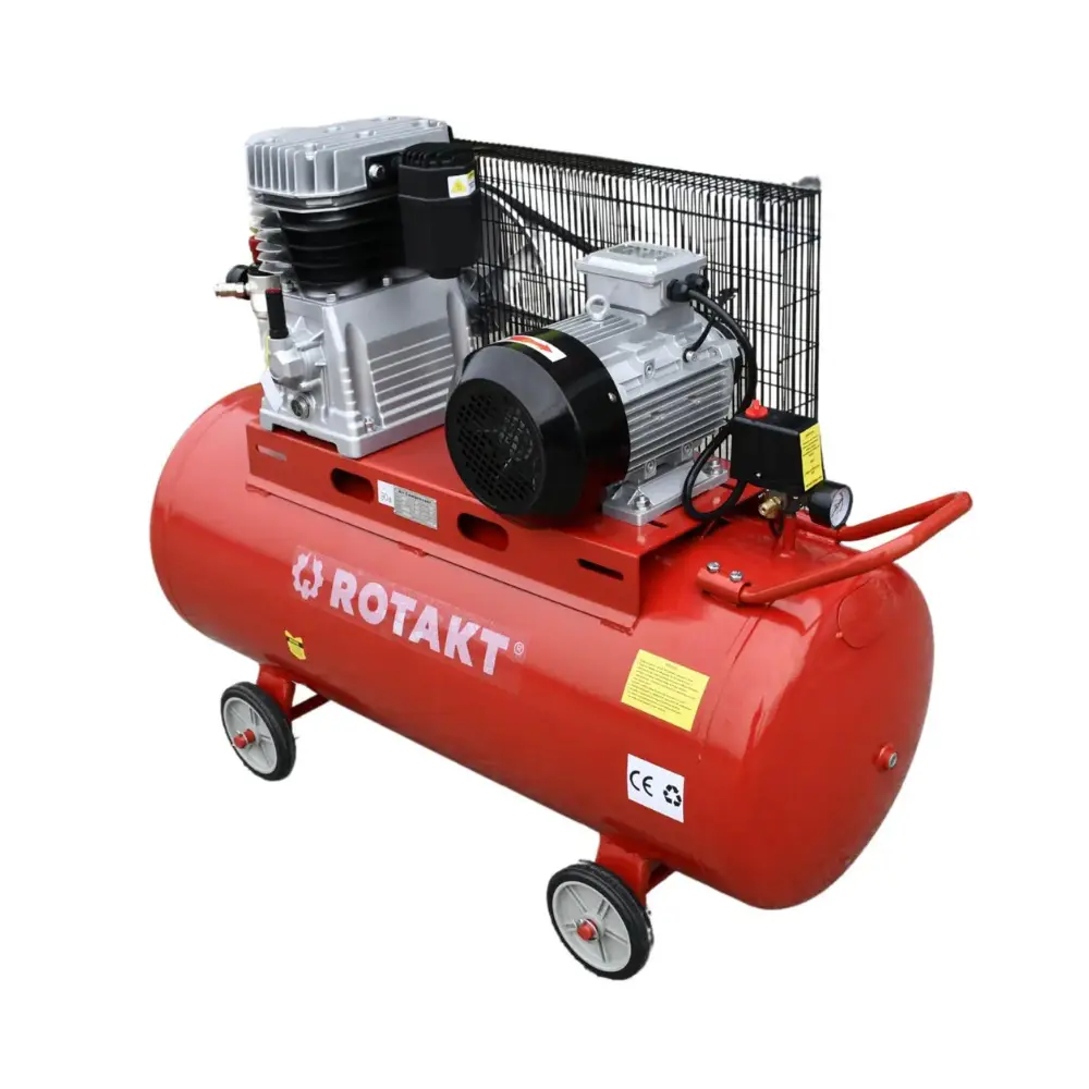 Compresoare auto - Compresor Aer Industrial Trifazat Rotakt ROCP-200-10 200L, 4CP, 2 Cilindrii, Debit 480L/min, Presiune 10 Bar, Capacitate butelie 200L