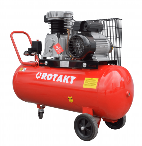 Compresoare auto - Compresor Cu Piston Rotakt ROCP‑100‑10, Putere 2.2 kW, Presiune 10 bar, Debit 250 l/min, Capacitate 100