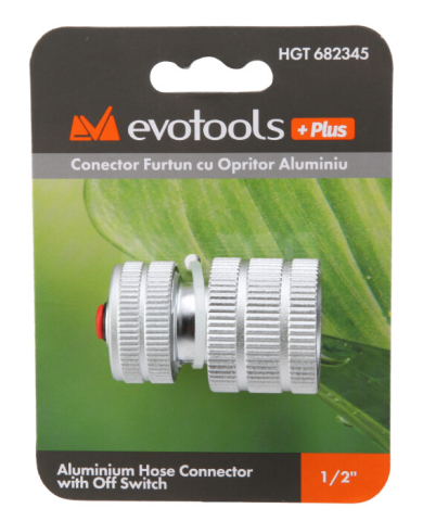 Pompe si sisteme de irigat - Conector Aluminiu Furtun cu Opritor EvoTools +Plus
