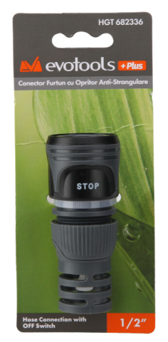 Gradina & gospodarie - Conector Furtun cu Opritor Anti-Strangulare EvoTools +Plus