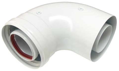 Coturi burlan - Cot 90 pt Cos de Fum Coaxial Ariston