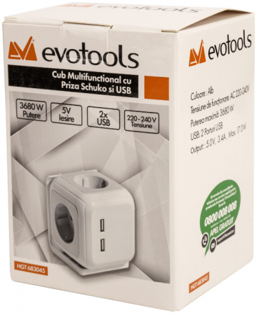 Cub Multifunctional cu Priza Schuko si USB [1]