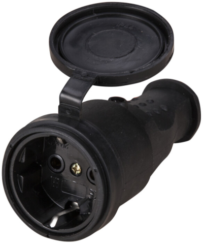 Accesorii prelungitoare - Cupla Cauciuc cu Maner Schuko IP44 16A F-49