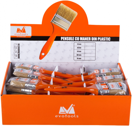 Pensule - Cutie Pensule Maner din Plastic Orange 35 Pcs