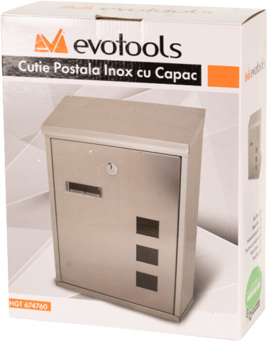 Cutie Postala Inox cu Capac - Lungime 260 mm Latime 90 mm Inaltime 335 mm [2]
