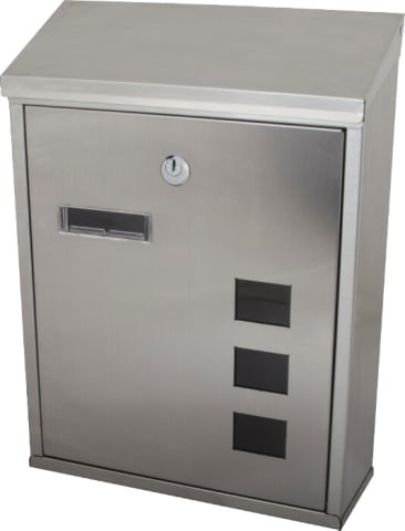 Cuti postale - Cutie Postala Inox cu Capac - Lungime 260 mm Latime 90 mm Inaltime 335 mm