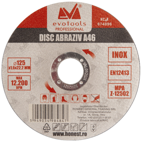 Accesorii scule si unelte electrice - Disc Abraziv ETP A46 Inox