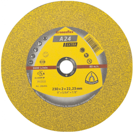 Discuri abrazive debitat - taiat - Disc Abraziv Klingspor A24 Extra - Diametru disc 125 mm Grosime disc 2.5 mm
