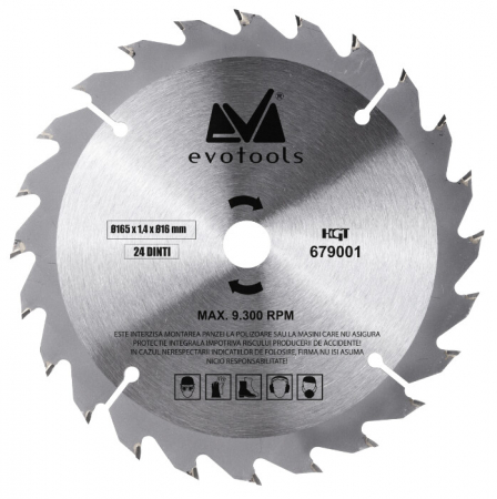 Accesorii scule si unelte electrice - Disc Ferastrau Circular ONE EPTO - Diametru interior/exterior 16/165 mm Grosime disc 1.4 mm Nr. dinti 24T Cod produs 678488