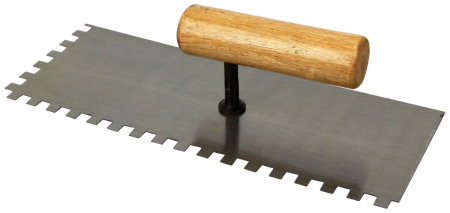 Dristi si gletiere - Drisca Zimtata cu Maner de Lemn - Lungime 280 mm Latime 110 mm Pas dinte 8 mm