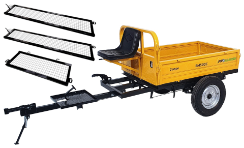 Motocultoare si motosape - E5 ProGARDEN Pachet Campo RM500C remorca 500 kg minitractor, cu obloane inaltare, 1 osie, prindere bolt, roti 5.00-12 profil rutier