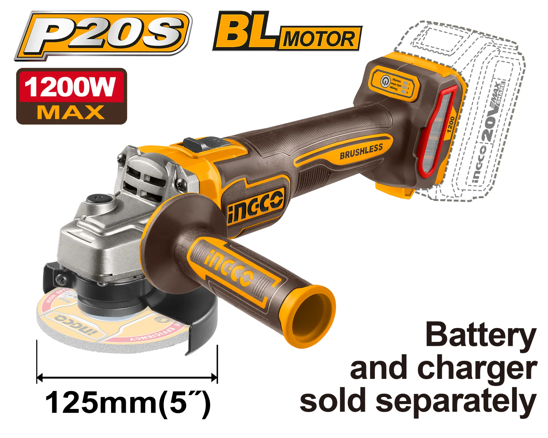 Flex Unghiular 20V 125mm 1200W [5]