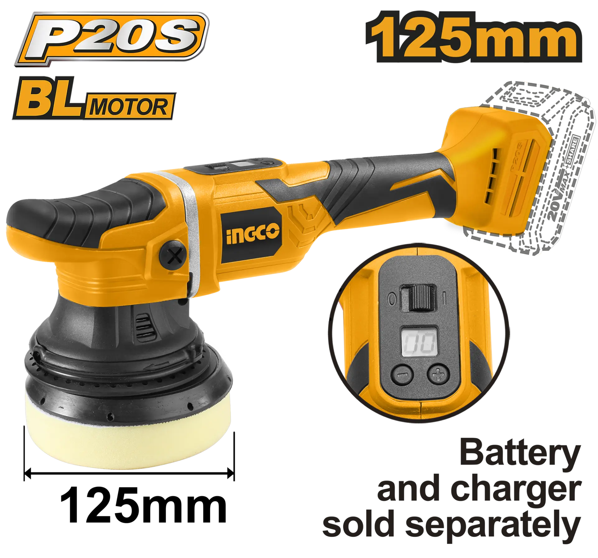 Scule electrice - Flex unghiular pentru POLISH 20V fara baterie