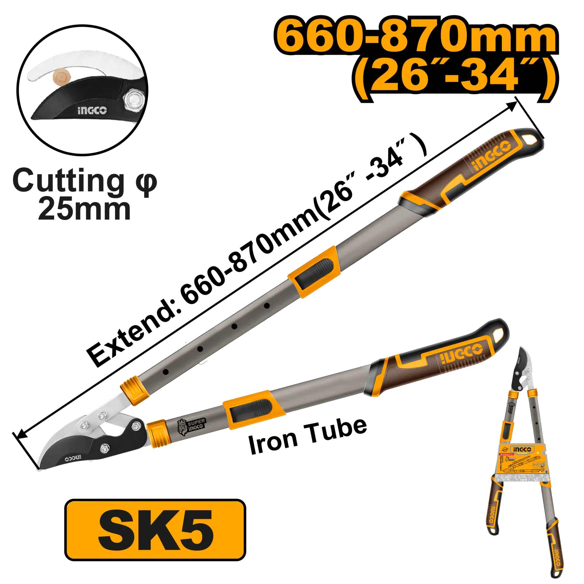 Unelte pentru gradinarit - Foarfeca pentru Pomi cu Maner Telescopic 660-870mm
