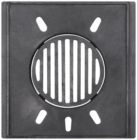 Accesorii sobe si burlane - Focar cu Gratar Rotund din Fonta pentru Soba - Lungime focar 335 mm Latime focar 325 mm