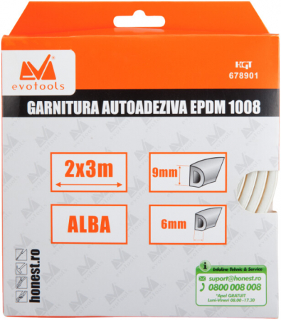 Garnitura Autoadeziva EPDM 1008 Profil D 2x3m [1]