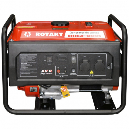 Generator De Curent Pe Benzină Rotakt ROGE3000 3.0 KW, AVR, Voltmetru, Iesire De 12V, Consum de 1,09L/oră [1]