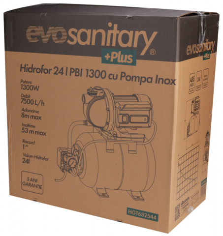 Hidrofor 24l PBI cu Pompa Inox Evosanitary Plus 5 ANI GARANTIE [1]