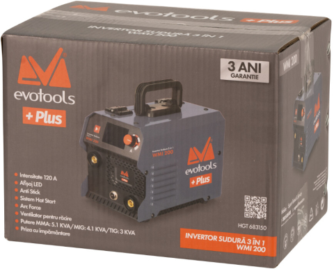 Invertor Sudura 3 in 1 cu Afisaj LED WMI200 EvoTools +Plus [1]