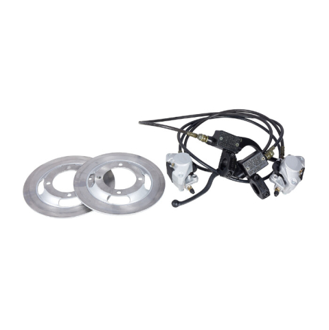 Piese de schimb motocultoare, motosape - Kit 2 Discuri si 2 Cabluri de Frana Motocultivator EvoTools +Plus