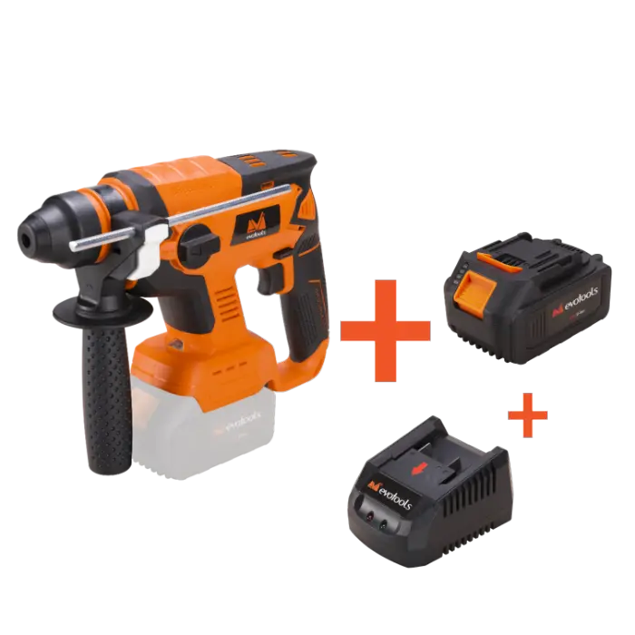 Masini de gaurit si insurubat - Kit Ciocan Rotopercutor cu Acumulator si incarcator Brushless EvoTools