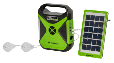 Electrice - Kit Iluminare LED cu Incarcare Solara 2 Becuri, Radio si Port USB