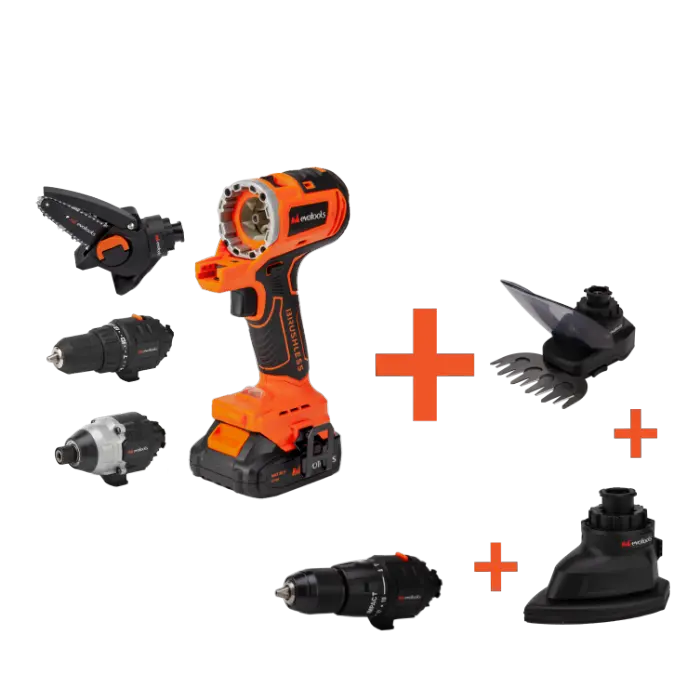 Masini de gaurit si insurubat - Kit Masina de Insurubat MT20 Multifunctionala Brushless 3 Capete 2 Acumulatori si Incarcator MAX 20V ONE EvoTools