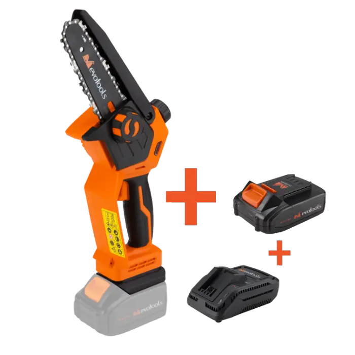 Drujbe electrice - Kit Mini Ferastrau Brushlesscu 2 Acumulatori si Incarcator MAX 20V ONE EvoTools