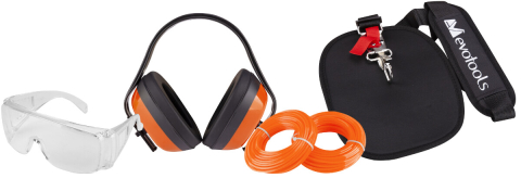 Accesorii si piese motocoase si trimmere - Kit Motocoasa 3 / Ochelari, Casti de Protectie, 2 Role Fir Nailon, Ham Motocoasa cu Protectie B