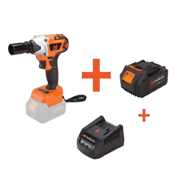 Pistoale de impact electrice - Kit Pistol de Impact 1/2 cu Acumulator si Incarcator Brushless EvoTools