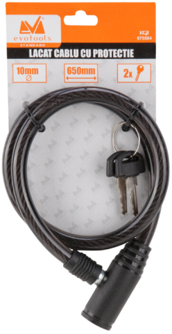 Lacat Bicicleta Cablu cu Protectie 4562 [1]