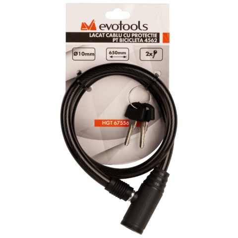 Lacat Bicicleta Cablu cu Protectie 4562 [19]