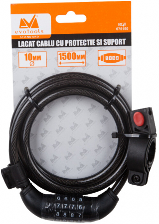 Lacat Cablu cu Protectie si Cifru pt Bicicleta 4512 [2]