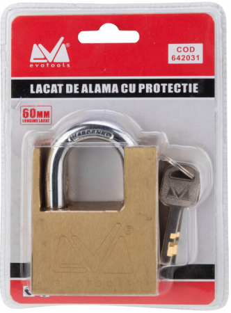 Lacat de Alama cu Protectie - Lungime lacat 50 mm [1]