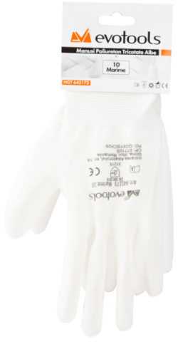 Manusi Tricotate Albe Acoperire Poliuretan [1]